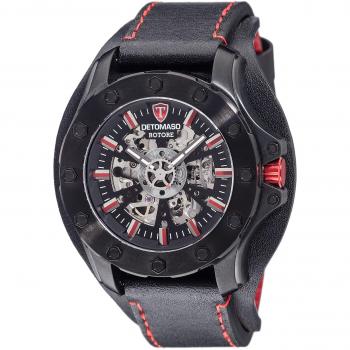 DETO-RO 49 mm Herren-Uhr, schwarzes Edelstahl, Rotorwerk