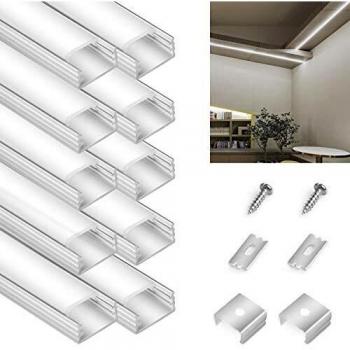 LED‑Leuchtenprofil Aluminium 10 × 90 cm – Komplettset inkl. Abdeckungen