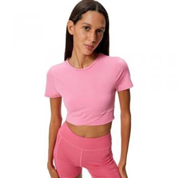 Koton Crop Sportshirt für Damen – Rundhals, Kurzarm