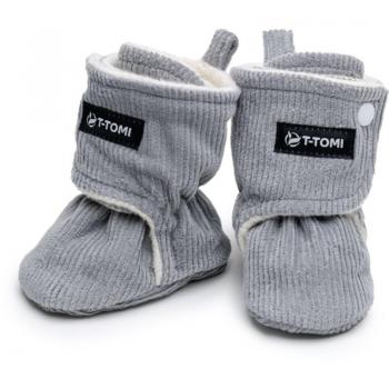 T-TOMI Graue Booties Baby-Krabbelschuhe 0-3 Monate Warm 1 Paar