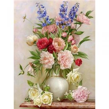 HUACAN Rose Flower DIY Painting on Canvas