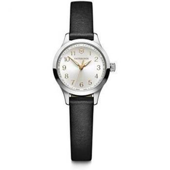 316L Allience XS Stainless Steel Watch, Silver Dial, Black Leather Band