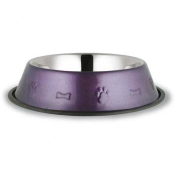 Comedero inoxidable pintado 23 cm para perros y gatos