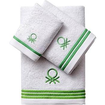 United Colors of Benetton 3 Bath Towels 100% Cotton Green 450gsm