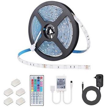 ALED Light® 5m Striscia RGB 5050, Impermeabile, Flessibile, Telecomando 44 pulsanti