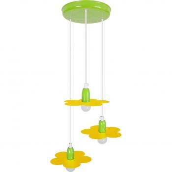 Suspension PIVOINE cylindrique métal blanc et vert