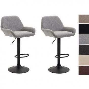 Lot de 2 Tabourets Pivotants Braga en Tissu