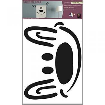 Décoration intérieure auto-adhésive 48×68 cm chien heureux souriant, gros sourcils