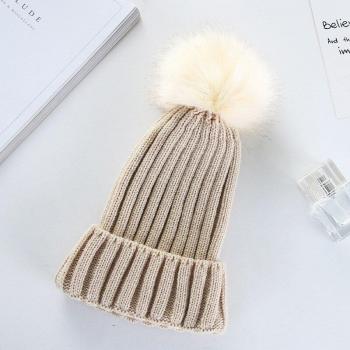 Faux Fur Pom Pom Winter Hat