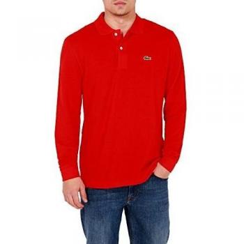 Lacoste L13 Polo a Maniche Lunghe Uomo Rosso