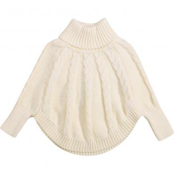 Pull pour bébés filles, beige, col roulé, manches chauve-souris, 1-6T