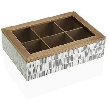 Caja de Infusiones de Madera Versa New Lines (17 x 7 x 24 cm)