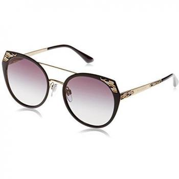 Bulgari 0BV6095 20248G 53, Montures de Lunettes Femme, Noir (Noir Demi Mat/Or Pâle/Gris Dégradé)