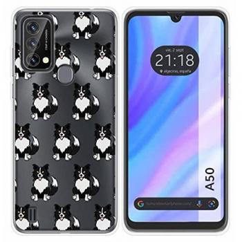 Funda de Silicona Transparente para Blackview A50 con Diseño de Perros 07
