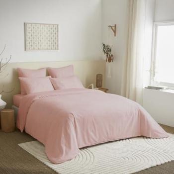 Literie rose 6 pièces pour lit 160 x 200 cm