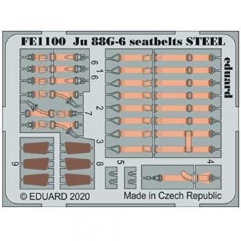 Eduard Photetch Zoom 1:48 Scale Ju 88G-6 Steel Seatbelts for Dragon Model Kit