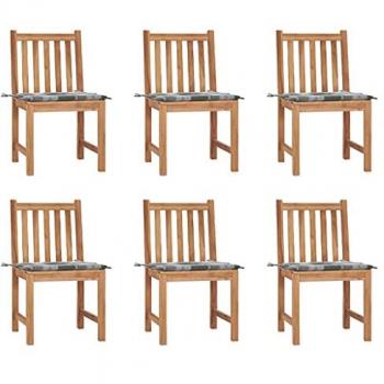 Kit VidaXL: Cadeiras de Jardim 6 pcs, Almofadas, Teca Nobre