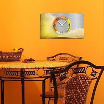 DIXTIME Wanduhr gelb 3D-Design leise