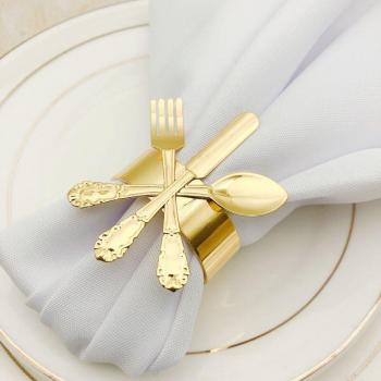 Anillo para servilleta metálico en oro y plata, estilo hebilla, adorno para mesas de eventos especiales