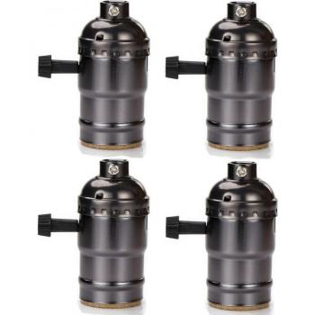 Conector de Aluminio con Interruptor E27