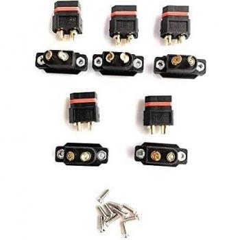 YUNIQUE XT60E‑1 5 Maschi Colore Nero per RC e Modellismo