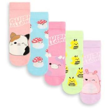 Squishmallow Comfort Calf Socks – 5‑Pack, Multicolored for Women/Kids (Size 12.5‑3)