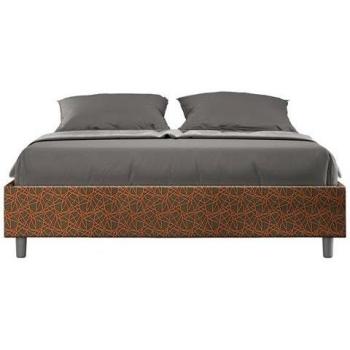 Somier con Lona y Cabecero Naranja Azelia 160x190