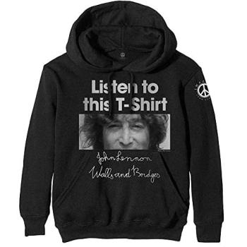 Listen to John Lennon XL Black Hoodie for Women