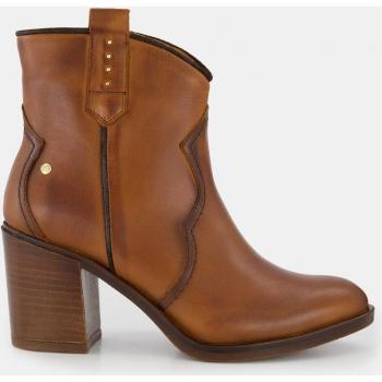 Pikolinos Botines de mujer de piel con cremallera y tacón bloque