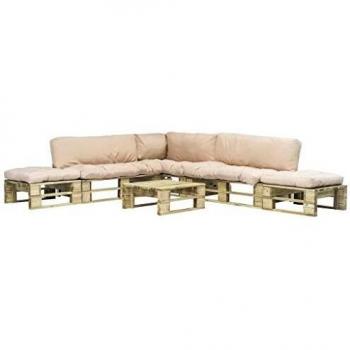 VidaXL Coussin pour mobilier de jardin en palette sable 58x58x10 cm en polyester