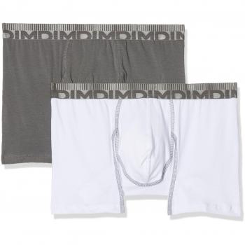 Dim Boxers Deportivos para Hombre, Tecnología 3D Flex, Blanco/Gris