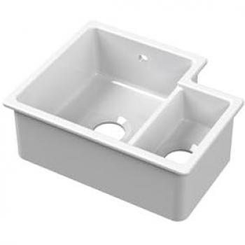 Fireclay Left Hand Undermount Kitchen Sink