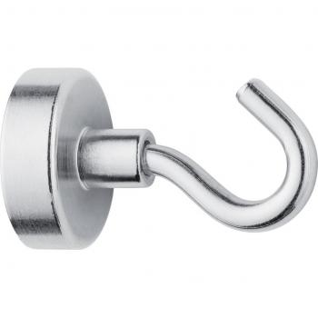 WESTCOTT Neodym Hakenmagnet, rund, silber, Durchmesser 25 mm