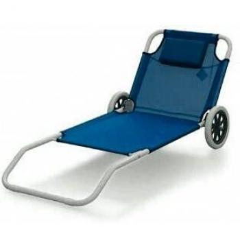 Sedia Spiaggia con Ruote Trolley e Schienale Regolabile