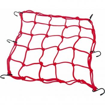 Elastic Motorcycle Luggage Net 40x40cm with 6 Hooks and Helmet Holder