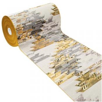 Tapis de Couloir Ethnique Lavable Jaune 54x190 cm