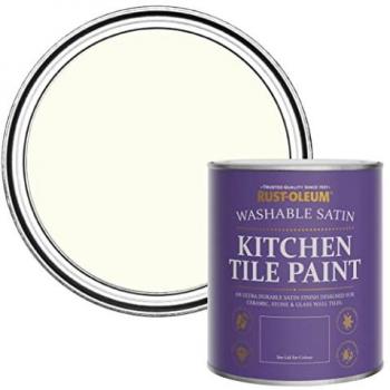 Rust‑Oleum Antique White Kitchen Tile Paint, 750ml – Satin Finish