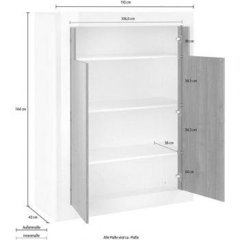 INOSIGN Highboard Urbino, grau, 110 cm