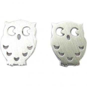 Boucles 'Chouette Argentée' artisanales