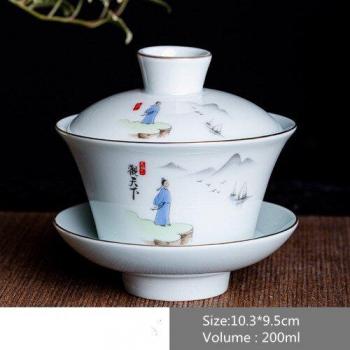Sancai Garden Bird Ceramic Teacup