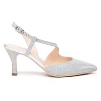Women’s Gray Leather Classic Pump, Size 9
