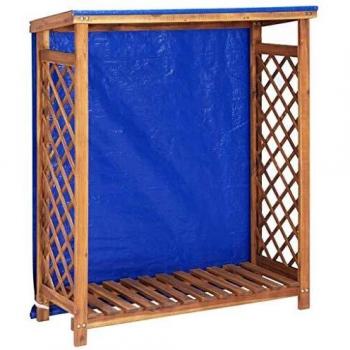 Rangement à bois en acacia massif 105 x 38 x 118 cm