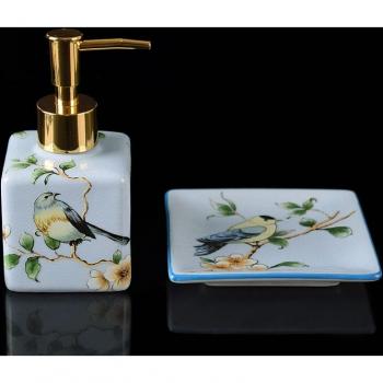 Set de lotion et porte-savon en céramique
