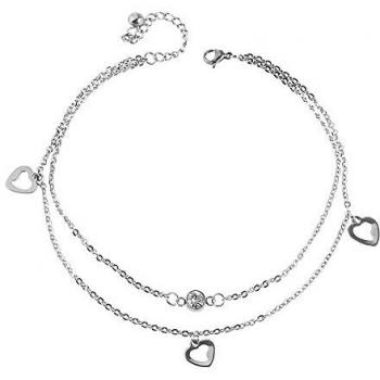 Pulsera de Pé de Acero Inoxidable con Doble Fila