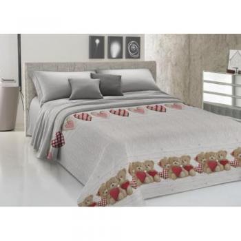 Copriletto Matrimoniale New Orsetti Rosso 100% Cotone Piquet Primavera Estate
