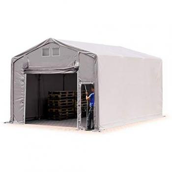 TOOLPORT 6x6m Hochziehtor-Zelt, grau