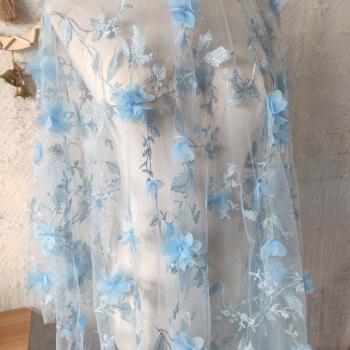 Aplique de Encaje Bordado 3D para Vestido de Novia