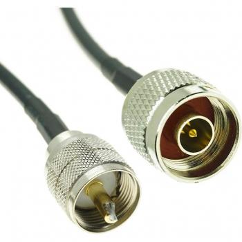 Enchufe UHF macho PL-259 a N con RG‑58 100 cm