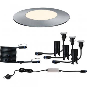 Paulmann Plug & Shine LED Gartenstrahler Starterset Silber