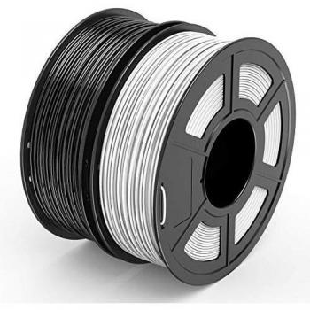 TECBEARS PLA Filament Pack 2x1KG – Nero e Bianco 1,75 mm – Dimensionale ±0,02 mm
